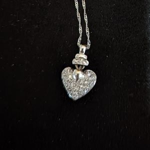White gold and diamond heart necklace